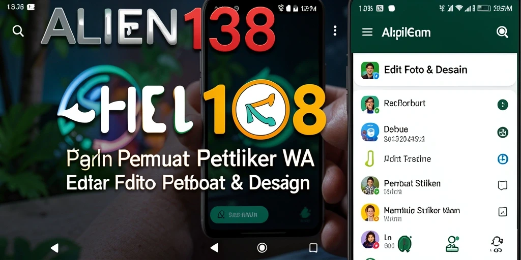 Antarmuka pengguna ALIEN138 untuk membuat stiker kustom yang menarik.