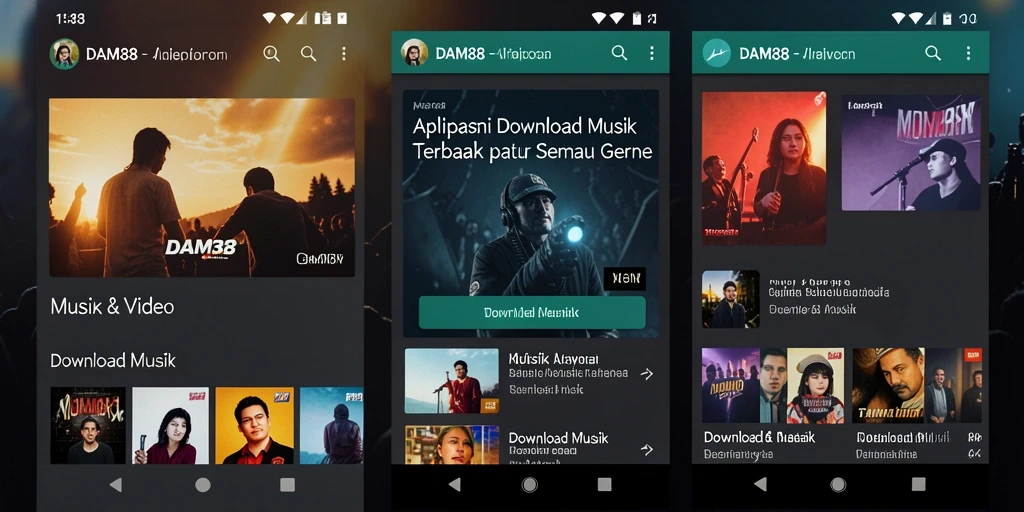 Tampilan antarmuka DAM88 yang sederhana dan mudah digunakan untuk Download Musik.