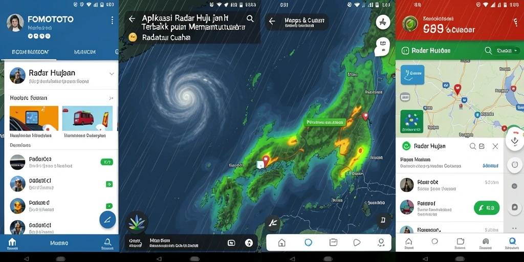 Tampilan antarmuka FOMOTOTO yang menunjukkan peta radar hujan secara jelas.