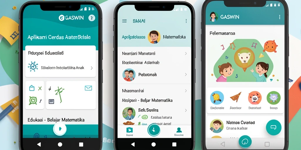 Antarmuka GASWIN yang interaktif dan menarik untuk belajar Matematika.
