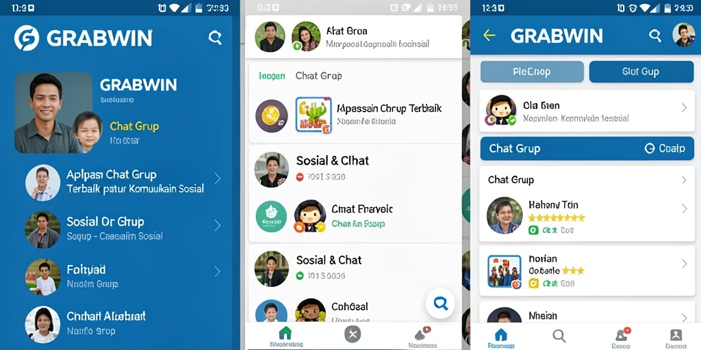 Antarmuka pengguna yang intuitif dari GRABWIN untuk Chat Grup.