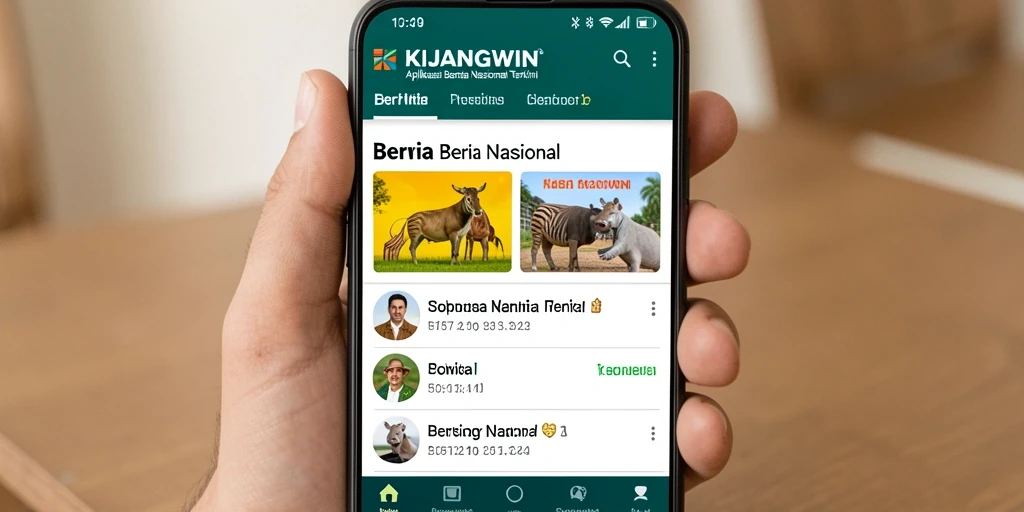 Antarmuka KIJANGWIN yang rapi dan informatif tentang berita nasional.