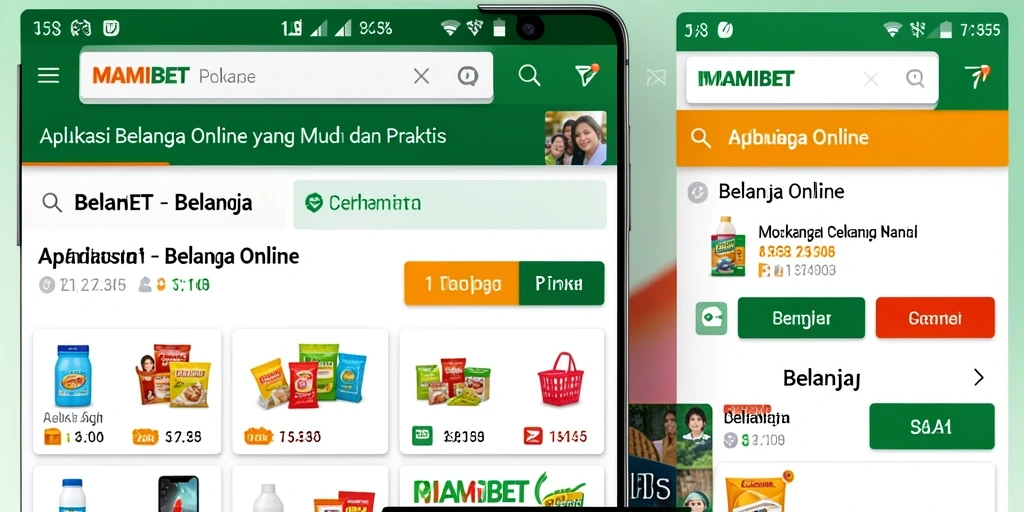 Antarmuka aplikasi MAMIBET yang user-friendly untuk belanja online.
