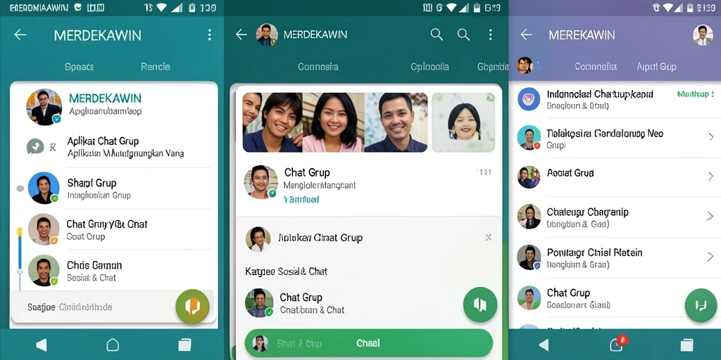 Antarmuka aplikasi MERDEKAWIN untuk fitur Chat Grup.