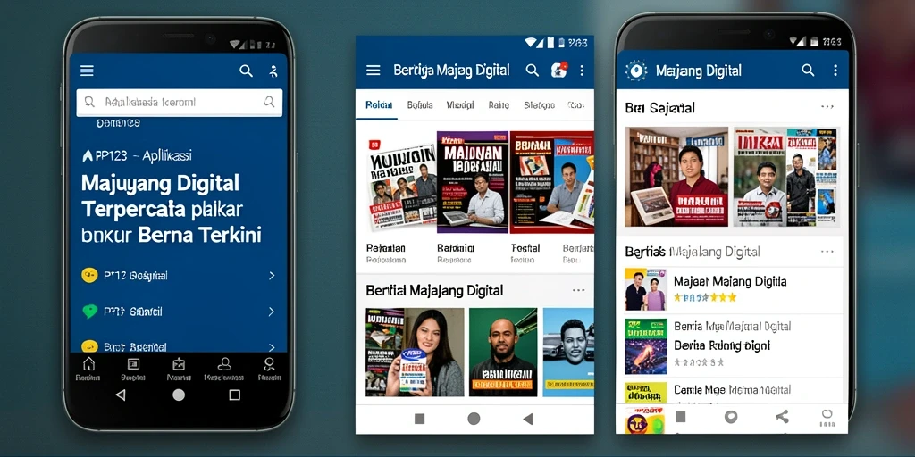 Tampilan antarmuka utama aplikasi Majalah Digital PP123.