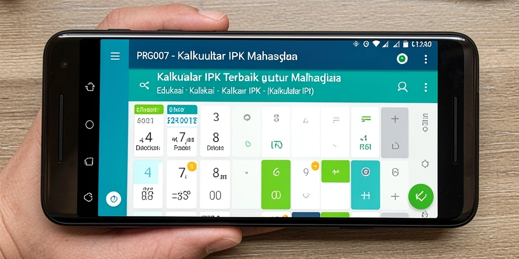 Tampilan antarmuka PRG007 yang sederhana dan intuitif untuk kalkulator IPK.