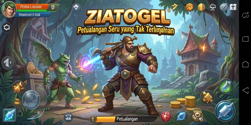 Antarmuka menarik dalam ZIATOGEL yang mengajak petualangan seru.